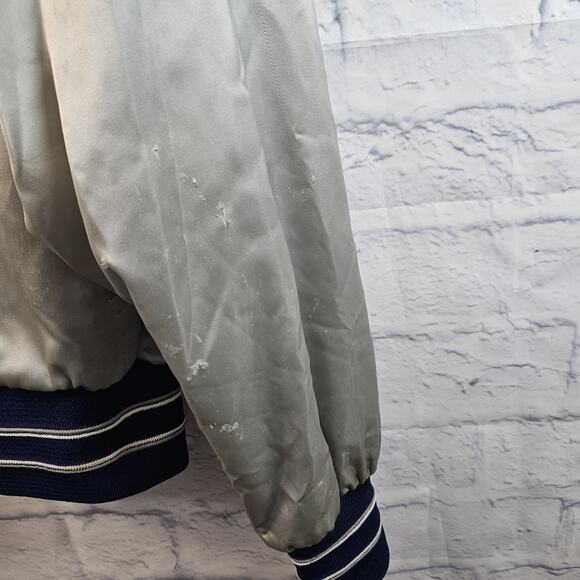 VTG Lite Beer Jacket Mens LT Satin Bomber Lined Varsity Coach Beer USA 80s - Picture 9 of 10